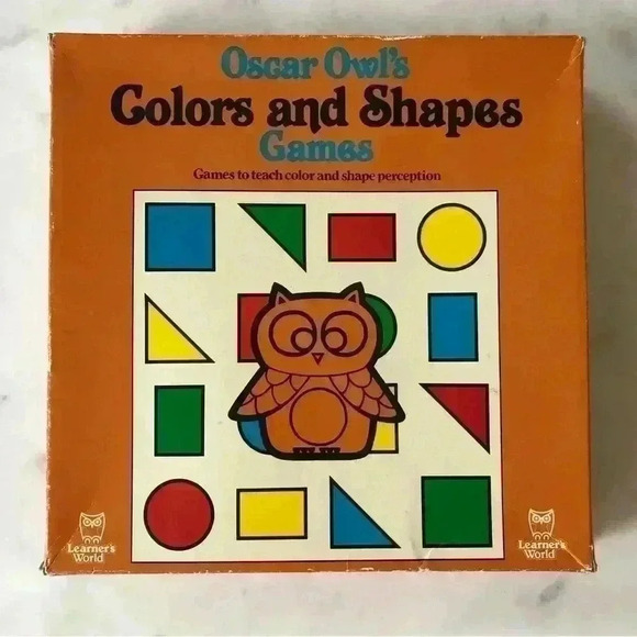 1984 Oscar Owl’s Colors and Shapes Games from Learner’s World. All pieces  incl - Picture 1 of 7